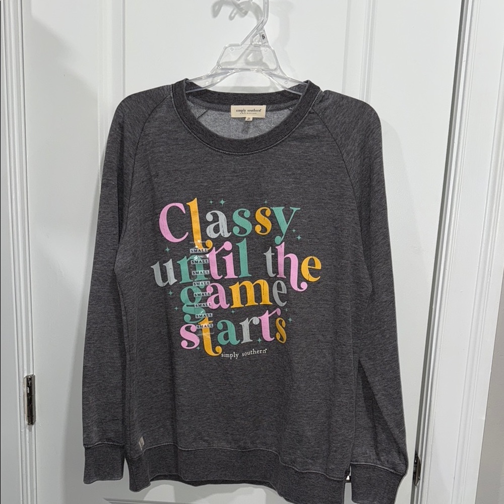 Simply Southern Gray Crew Neck Sweater